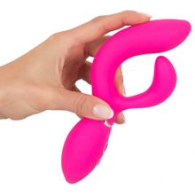 Ярко-розовый вибратор-кролик Bendable Rabbit Vibrator - 19,8 см. (234780)