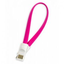 Кабель USB 2.0 Am=>Apple 8 pin Lightning, магнит, 0.2м, розовый, SmartBuy (iK-502m pink)