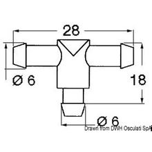 Osculati T-connector f. windshieldwiper, 19.108.01