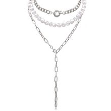 Многослойное колье с барочным жемчугом (арт. 83498-4)