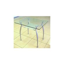 Прямоугольный обеденный стол B2092P мат. ножки, прозрачное стекло