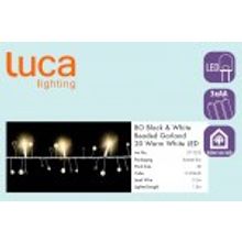 Luca Lighting Электрическая гирлянда Бусы (черный белый) на батарейках, длина 1,8м, теплый белый свет, 20 Led ламп арт. o-371323