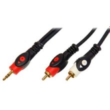 Кабель аудио 3.5 stereo plug -> 2 RCA plug, 5 м, позол., Premier (5-234)