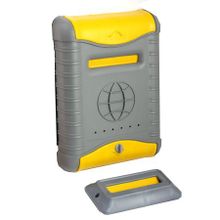 Ящик почтовый Цикл СТАНДАРТ с пластиковой защелкой и накладкой серый с желтым