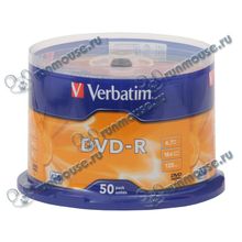 Диск DVD-R 4.7ГБ 16x Verbatim "43548", пласт.коробка, на шпинделе (50шт. уп.) [49637]