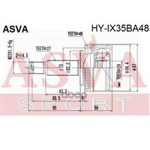 Шрус Внешний | Перед Прав Лев | Hyundai  Ix35 24*64,5*27 Мм ASVA арт. HYIX35BA48