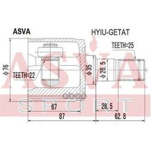 Шрус Внутренний | Перед Прав Лев | Asva ASVA арт. HYIUGETAT
