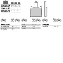 BREMBO Колодки тормозные передние для Kawasaki 1400GTR   ZZR1400   Z750R   ZX-6R (синтетика) BREMBO 07KA28SA