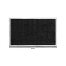 032-848002 - Футляр для визиток 93х59 металл (никель) отдел. иск.кожа, тисн. «кроко»