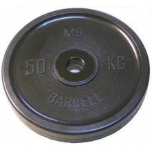 Диск обрезиненный черный Евро-классик Barbell 50кг