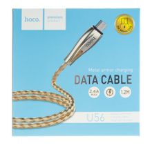 Data кабель USB HOCO U56 micro usb золото