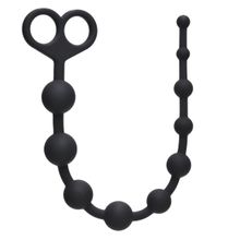  Чёрная анальная цепочка Orgasm Beads - 33,5 см.