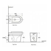 Приставной унитаз Aquanet Rimless Nova-F BL-101N-FST с сиденьем микролифт