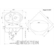Ewigstein Мойка кухонная Elegant W90KF серый металлик