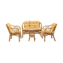 ПМ: Tetchair Комплект " NEW BOGOTA " ( диван + 2 кресла + стол со стеклом )