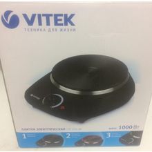 Плитка электрическая Vitek VT-3701(BK), плавная регулировка температуры конфорок, резиновые ножки.