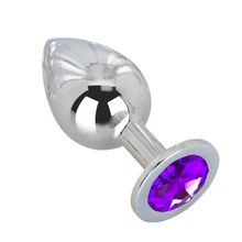 Erotic Fantasy Большой плаг из стали с фиолетовым кристаллом Violet Dream - 9,5 см. (фиолетовый)