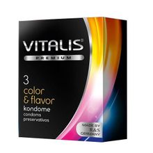 Презервативы цветные ароматизированные №3 Vitalis Premium Color&Flavor