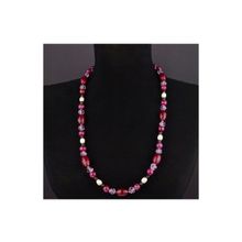 Бусики-Колечки Бусы Гранат, им.Турмалина, хрусталь, жемчуг "Томная роза" арт.АНТ-3836