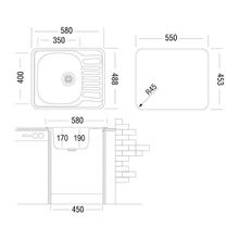 ПМ: Юкинокс Мойка Ukinox Comfort 580.488 матовая, левая