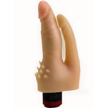 Анально-вагинальный вибратор с шипами для массажа клитора - 17 см. телесный