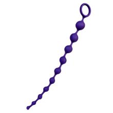 Фиолетовая силиконовая анальная цепочка Grape - 35 см. Фиолетовый
