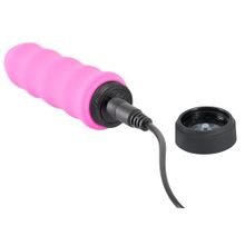 Розовый мини-вибратор Power Vibe Wavy - 9,7 см. Розовый