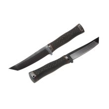Нож Мичман (сталь рессорная 65Г), черный, резина