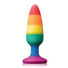 Разноцветная анальная втулка RAINBOW ANAL PLUG MEDIUM - 14 см. (225740)