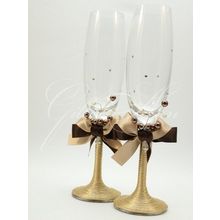 Свадебные бокалы со стразами Сваровски Gilliann Amore Caffa GLS118 - набор из 2 шт.