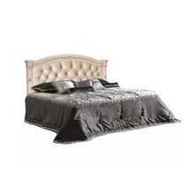 Ярцево Кровать 2-х спальная 1,6м без лежака, 1 спинка мягкий элемент Карина-3 К3КР-4(1) бежевый ID - 307720