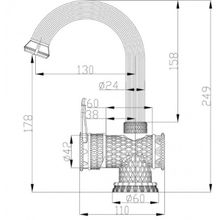 Смеситель Zorg A 411U-BR бронза для умывальника