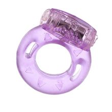 Фиолетовое эрекционное кольцо с виброэлементом в верхней части Фиолетовый