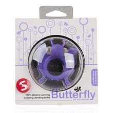 Shots Media BV Фиолетовая вибронасадка Butterfly в форме бабочки (фиолетовый)
