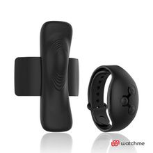 DreamLove Черная вибровкладка в трусики с пультом-часами Anne s Desire Vibro Panty Wireless Watchme (черный)