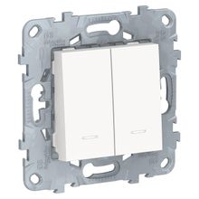 Schneider Electric Переключатель двухклавишный с подсветкой Schneider Electric Unica New NU521318N ID - 242692