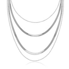 Многослойное колье под серебро (арт. 79625-1)