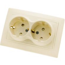ТАЙМЫР SQ1814-0118 розетка 2 гнезда с заземлением и защитной шторкой с у слоновая кость   ТАЙМЫР SQ1814-0118 розетка 2 гнезда с заземлением и защитной шторкой с у слоновая кость