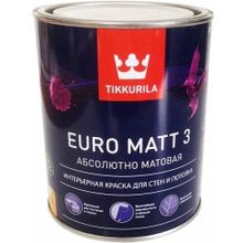 Тиккурила Euro Matt 3 Абсолютно Матовая 900 мл бесцветная