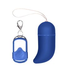 Синее виброяйцо Medium Wireless Vibrating G-Spot Egg с пультом - 7,5 см. (синий)