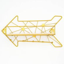 Вешалка настенная с полкой Стрелка, с подсветкой, 5 крючков, золото