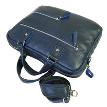 Синяя кожаная сумка KSK 7201