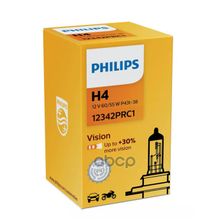 Лампа H4 12v 60 55w P43t-38 C1 +30% Vision Philips арт. 12342PRC1