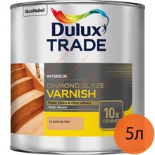 DULUX Diamond Glaze 45 лак паркетный водный полуматовый (5л)   DULUX Trade Diamond Glaze 45 лак для паркета водный полуматовый (5л)
