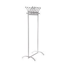 Вешалка напольная СТАРК металлическая, разборная с пластиковыми заглушками, 12 крючков, перекладина для плечиков, металлик 2