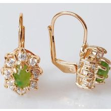 Серьги с нефритом "С лучами"