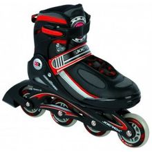  Роликовые коньки JOEREX RO0605 раздвижные (красный черный)