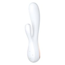 Satisfyer Белый вибратор-кролик Satisfyer Mono Flex с управлением через приложение - 20,4 см. (белый)