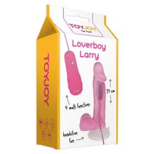 Toy Joy Розовый вибратор на присоске LOVERBOY LARRY - 14 см.