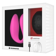 DreamLove Розовый вибратор для пар с черным пультом-часами Weatwatch Dual Pleasure Vibe (розовый)